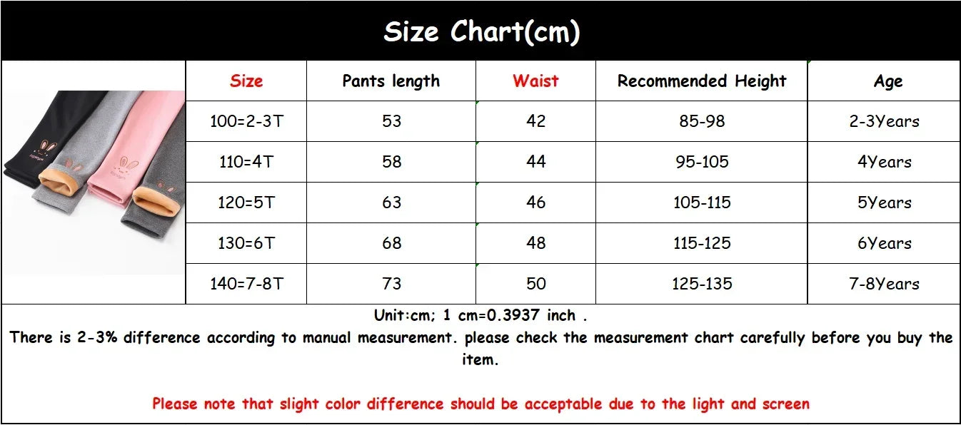 Clearance_3-8 Years Girl Leggings Baby Bunny Pants Kids Autumn Winter Thermal Tights Children Fleece Lined Fashion Trousers Casu - Happy Bambino