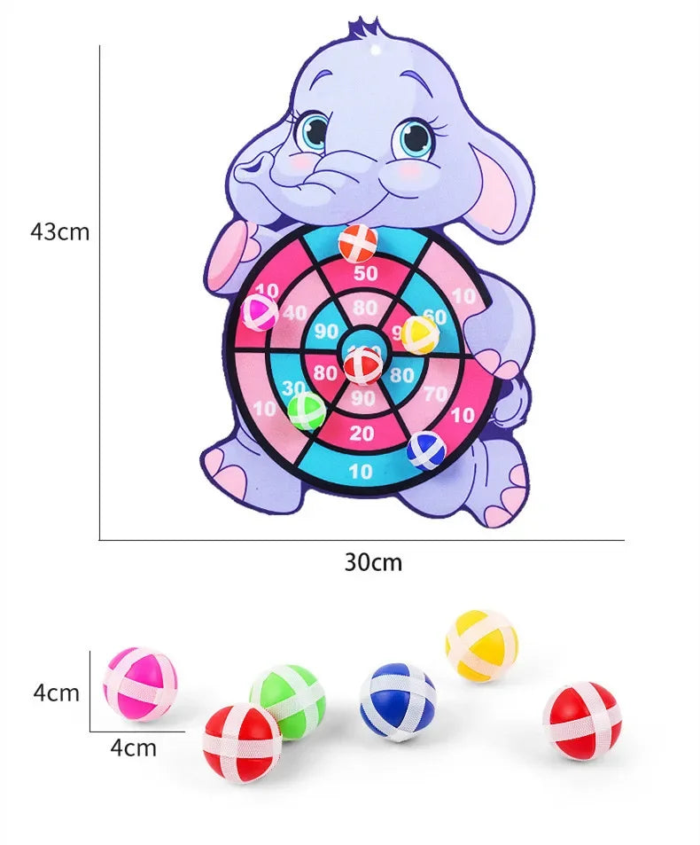 Educational Games Dart Board Baby Toy Stickey Ball Dart Indoor Sports Child Montessori Games for Children 3 to 7 Years - Happy Bambino