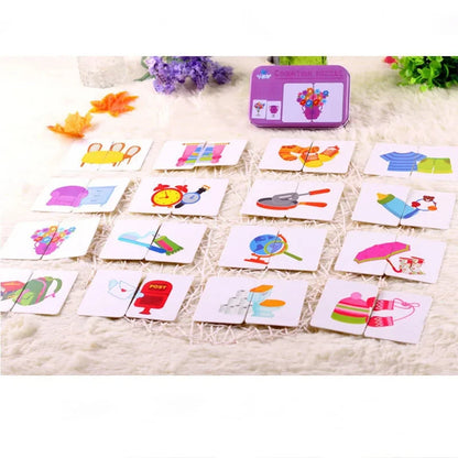 Baby Puzzle Montessori Educational Toys Wood 3D Puzzle Games Iron Box children Puzzles Jigsaw Wooden Puzzles For Kids 2 3 4 Year - Happy Bambino