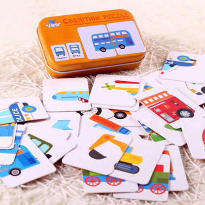 Baby Puzzle Montessori Educational Toys Wood 3D Puzzle Games Iron Box children Puzzles Jigsaw Wooden Puzzles For Kids 2 3 4 Year - Happy Bambino