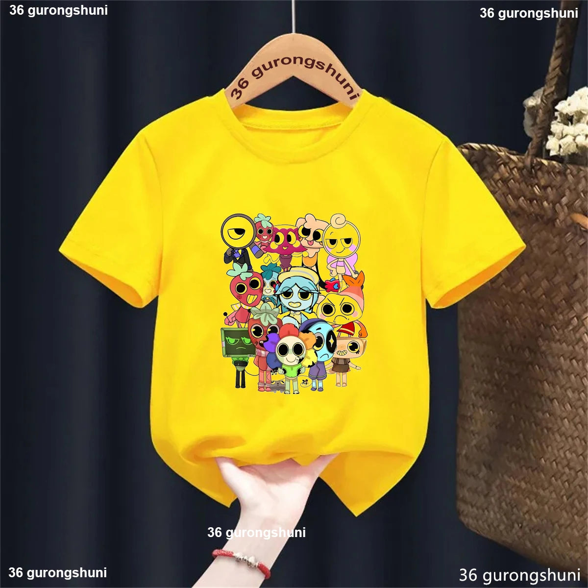 2025 Hot Sale Funny Game Characters  T Shirt Girls/Boys Dandy'S World Kawaii Kids Clothes Summer Short Sleeve 3-13 Years T-Shirt - Happy Bambino