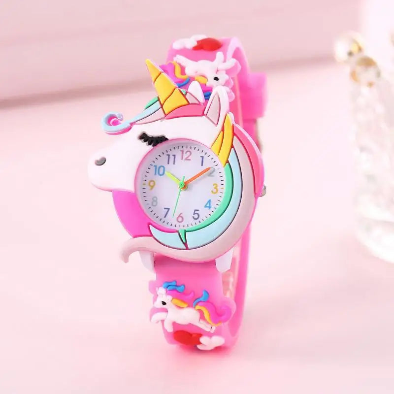 2024 New Rainbow Cloud Printed Silicone Band Children's Watch Girl Cute Cartoon Quartz Watch Kids Watches Boys Girl Watche - Happy Bambino