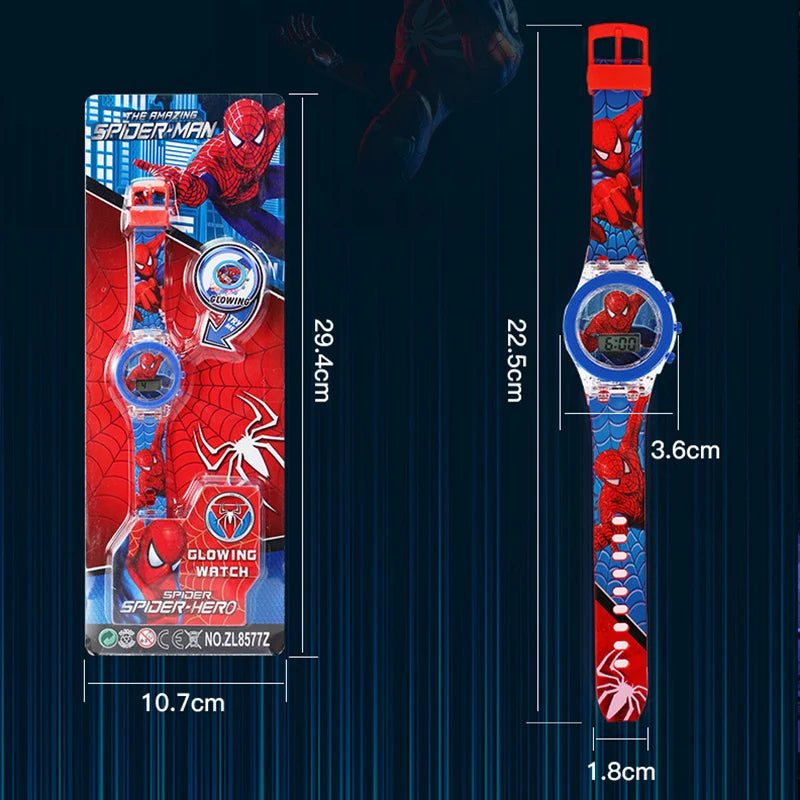 Flash Light Spiderman Kids Watches For Boys Cartoon Hello Kitty Mickey Children Watch Girls Student Clock Gifts free shipping - Happy Bambino