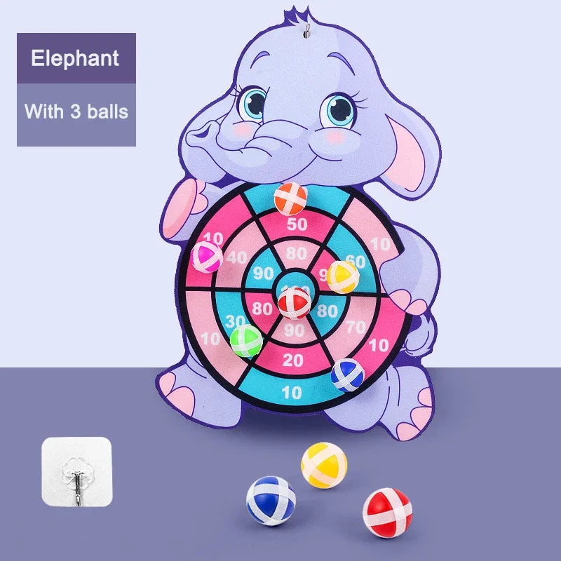 Educational Games Dart Board Baby Toy Stickey Ball Dart Indoor Sports Child Montessori Games for Children 3 to 7 Years - Happy Bambino