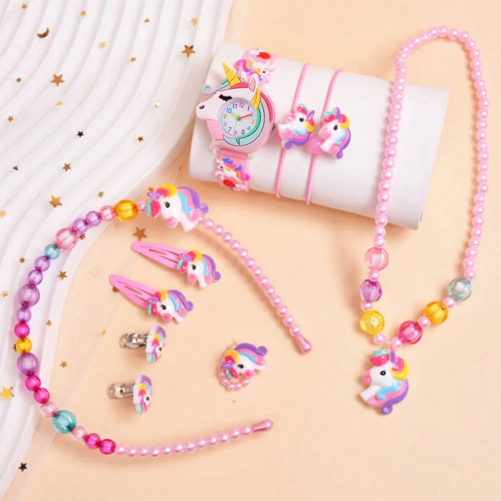 2024 New Rainbow Cloud Printed Silicone Band Children's Watch Girl Cute Cartoon Quartz Watch Kids Watches Boys Girl Watche - Happy Bambino