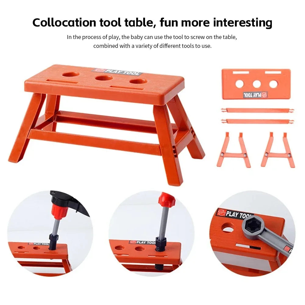 Pretend Tools Kit Kids Play Repair Tool Set Plastic Construction Toys with Screwdrivers for Toddler Boys Girls Child - Happy Bambino