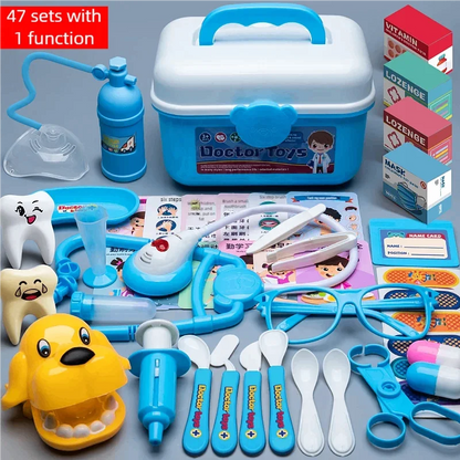 WizKidz Doctor Nurse Role Play Set Medical Tools With Stethoscope & Injectors In A Pretend Play Trolley Box Ideal Gift for Kids - Happy Bambino