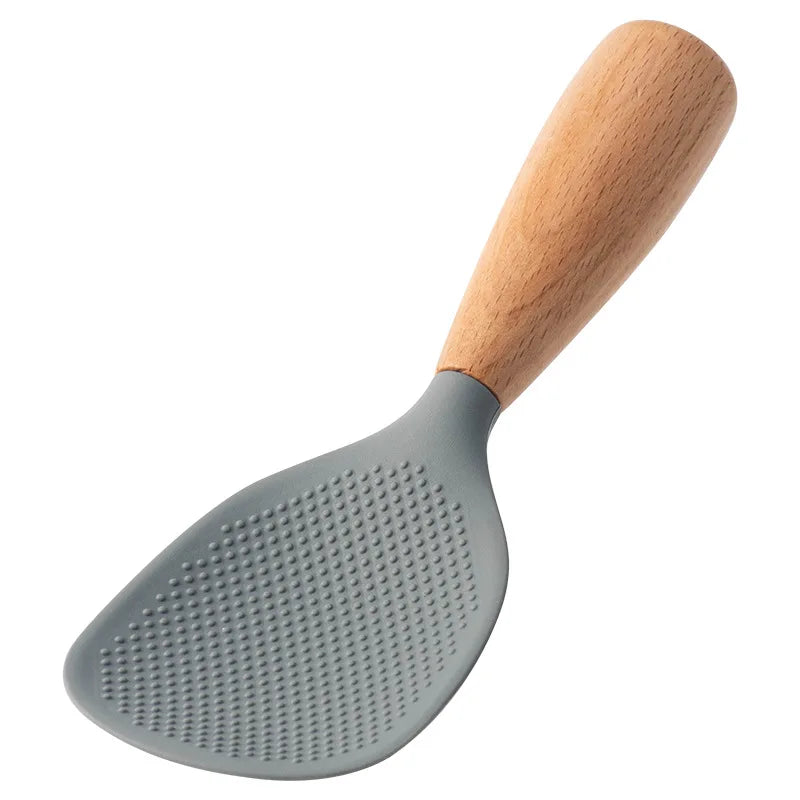 NEW Silicone Spatula Non Stick Pan Wooden Handle Silicone Vegetable Heat-resistant Silicone Cooking Spatula Spoon Kitchen tool - Happy Bambino