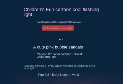 2025 Summer New Baby Led Light Girls Sandals Cute Hello Kitty Children's Casual Shoes Anti-slip Kids Beach Shoes Outdoor Shoes - Happy Bambino