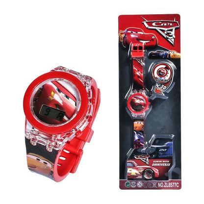 Flash Light Spiderman Kids Watches For Boys Cartoon Hello Kitty Mickey Children Watch Girls Student Clock Gifts free shipping - Happy Bambino