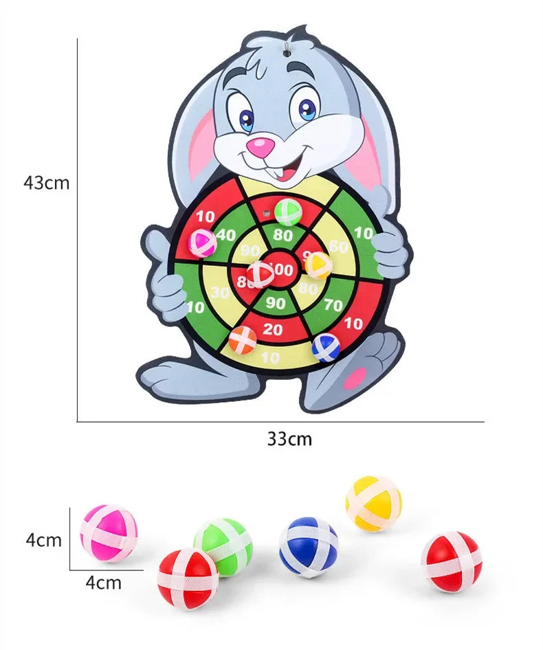 Educational Games Dart Board Baby Toy Stickey Ball Dart Indoor Sports Child Montessori Games for Children 3 to 7 Years - Happy Bambino