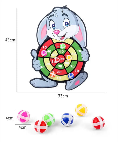 Educational Games Dart Board Baby Toy Stickey Ball Dart Indoor Sports Child Montessori Games for Children 3 to 7 Years - Happy Bambino
