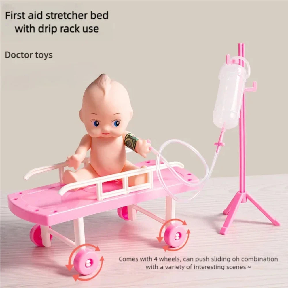 WizKidz Doctor Nurse Role Play Set Medical Tools With Stethoscope & Injectors In A Pretend Play Trolley Box Ideal Gift for Kids - Happy Bambino