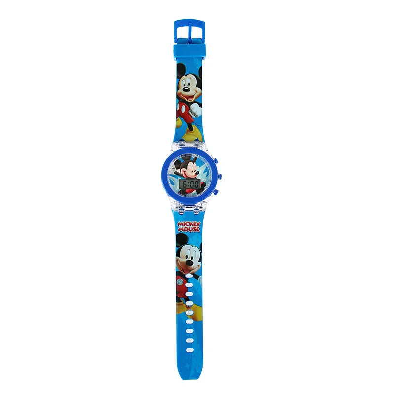 Flash Light Spiderman Kids Watches For Boys Cartoon Hello Kitty Mickey Children Watch Girls Student Clock Gifts free shipping - Happy Bambino