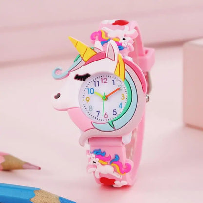 2024 New Rainbow Cloud Printed Silicone Band Children's Watch Girl Cute Cartoon Quartz Watch Kids Watches Boys Girl Watche - Happy Bambino