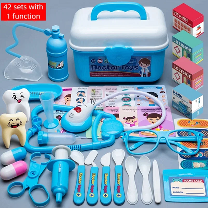 WizKidz Doctor Nurse Role Play Set Medical Tools With Stethoscope & Injectors In A Pretend Play Trolley Box Ideal Gift for Kids - Happy Bambino