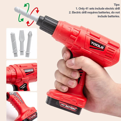 Pretend Tools Kit Kids Play Repair Tool Set Plastic Construction Toys with Screwdrivers for Toddler Boys Girls Child - Happy Bambino