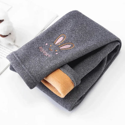 Clearance_3-8 Years Girl Leggings Baby Bunny Pants Kids Autumn Winter Thermal Tights Children Fleece Lined Fashion Trousers Casu - Happy Bambino