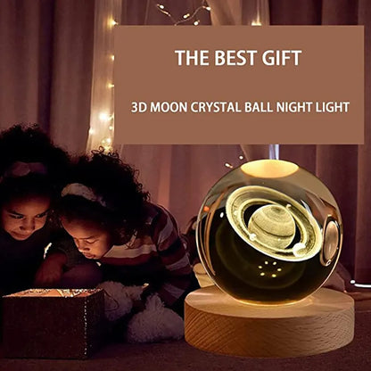 Solar System LED Night Light – Crystal Ball for Kids' Room