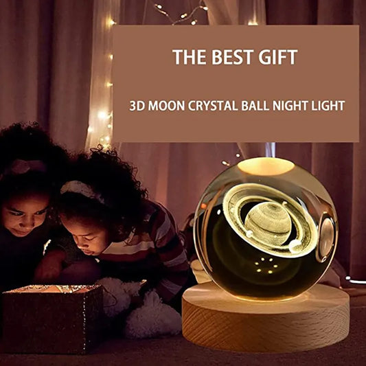 Solar System LED Night Light – Crystal Ball for Kids' Room