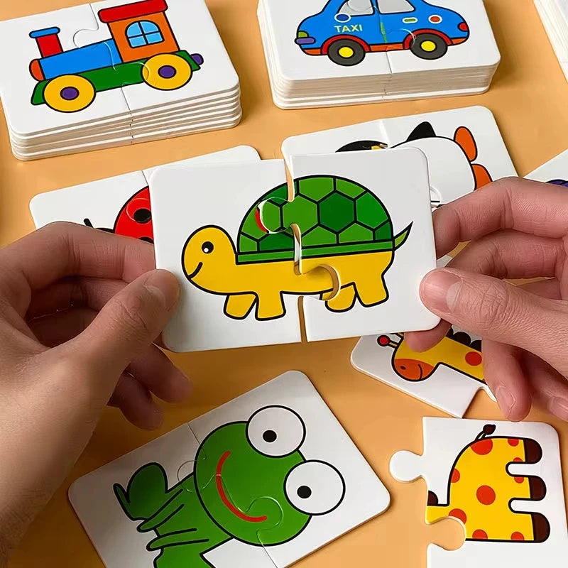 Baby Puzzle Montessori Educational Toys Wood 3D Puzzle Games Iron Box children Puzzles Jigsaw Wooden Puzzles For Kids 2 3 4 Year - Happy Bambino