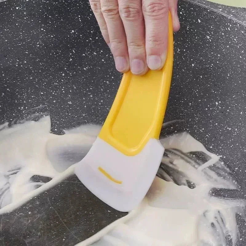 Cleaning Silicone Spatula Kitchen Scraper Soft Blade Scraper Brush Dirty Pan Pot Dishes Cleaner Tools Silicone Kitchen Utensils - Happy Bambino