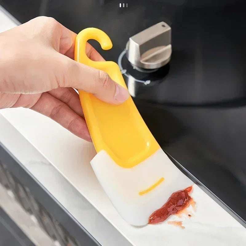 Cleaning Silicone Spatula Kitchen Scraper Soft Blade Scraper Brush Dirty Pan Pot Dishes Cleaner Tools Silicone Kitchen Utensils - Happy Bambino