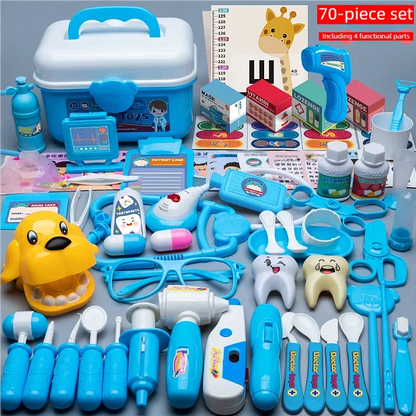 WizKidz Doctor Nurse Role Play Set Medical Tools With Stethoscope & Injectors In A Pretend Play Trolley Box Ideal Gift for Kids - Happy Bambino