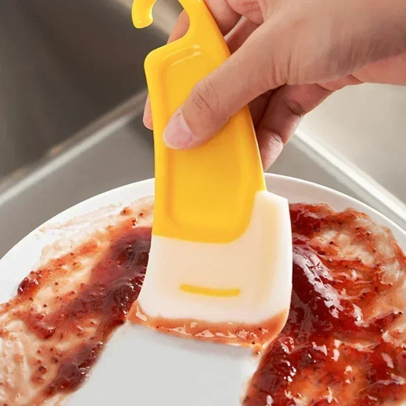 Cleaning Silicone Spatula Kitchen Scraper Soft Blade Scraper Brush Dirty Pan Pot Dishes Cleaner Tools Silicone Kitchen Utensils - Happy Bambino