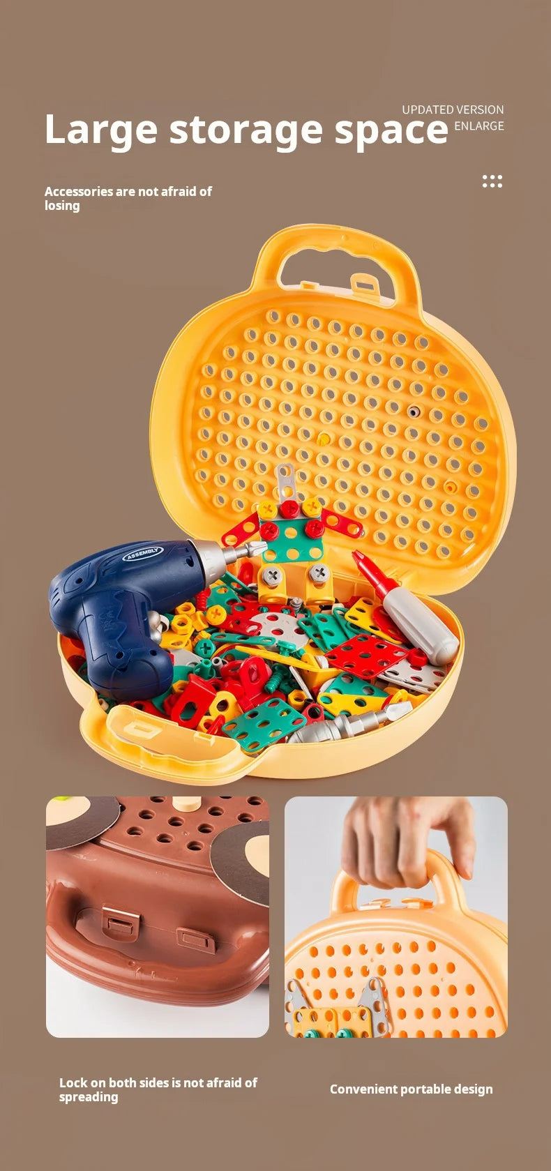 Baby Puzzle Assembling Toys Toolbox Electric Screwdriver Screw Repair Children Repair Kit Educational Toy - Happy Bambino