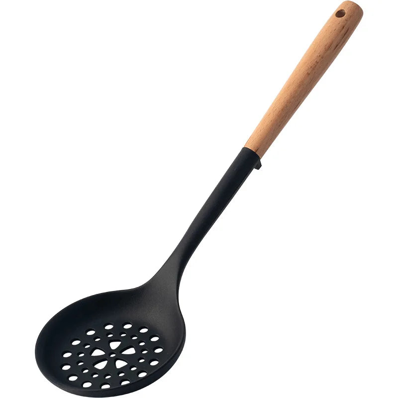 NEW Silicone Spatula Non Stick Pan Wooden Handle Silicone Vegetable Heat-resistant Silicone Cooking Spatula Spoon Kitchen tool - Happy Bambino