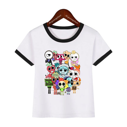 New Dandy'S World T-Shirt Kids Cartoon Figure Print T Shirt Boys Girls Casual Short Sleeve Top Game Dandys World Boys Tshirts - Happy Bambino
