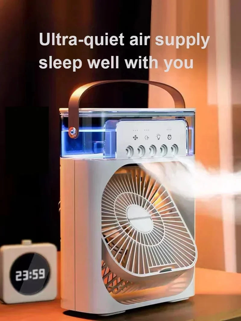 New 3 In 1 Fan AIr Conditioner Household Mini Air Cooler LED Night Light Portable Humidifier Air Adjustment Fan Office Home Fan - Happy Bambino
