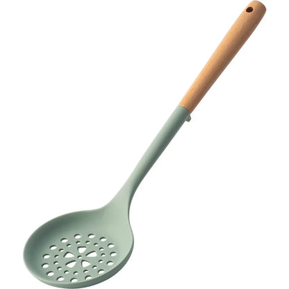 NEW Silicone Spatula Non Stick Pan Wooden Handle Silicone Vegetable Heat-resistant Silicone Cooking Spatula Spoon Kitchen tool - Happy Bambino
