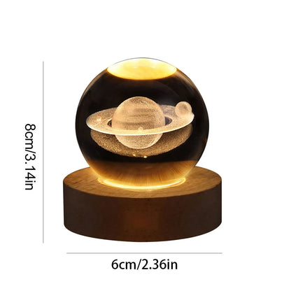 Solar System LED Night Light – Crystal Ball for Kids' Room