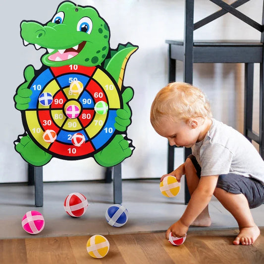 Educational Games Dart Board Baby Toy Stickey Ball Dart Indoor Sports Child Montessori Games for Children 3 to 7 Years - Happy Bambino