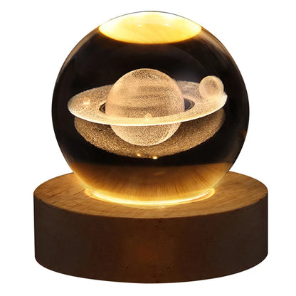 Solar System LED Night Light – Crystal Ball for Kids' Room