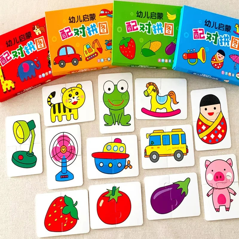 Baby Puzzle Montessori Educational Toys Wood 3D Puzzle Games Iron Box children Puzzles Jigsaw Wooden Puzzles For Kids 2 3 4 Year - Happy Bambino