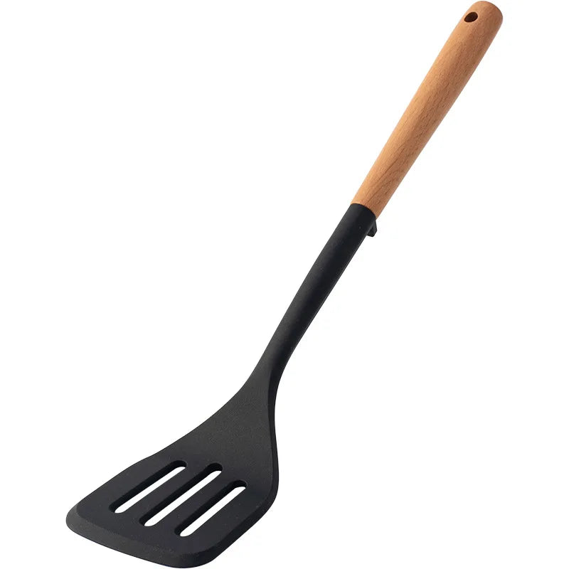 NEW Silicone Spatula Non Stick Pan Wooden Handle Silicone Vegetable Heat-resistant Silicone Cooking Spatula Spoon Kitchen tool - Happy Bambino