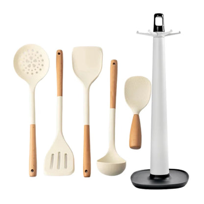 NEW Silicone Spatula Non Stick Pan Wooden Handle Silicone Vegetable Heat-resistant Silicone Cooking Spatula Spoon Kitchen tool - Happy Bambino