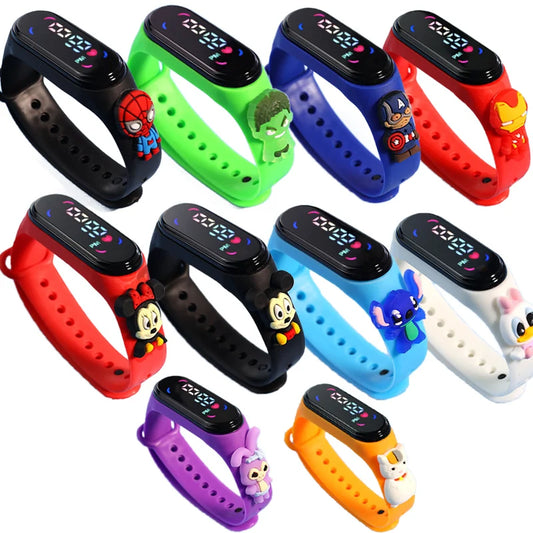 Fashion Mickey Children Watches For Girls Electronic Bracelet Sports Touch LED Spiderman Doll Kids Watch Women Waterproof Clock - Happy Bambino