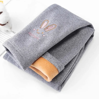 Clearance_3-8 Years Girl Leggings Baby Bunny Pants Kids Autumn Winter Thermal Tights Children Fleece Lined Fashion Trousers Casu - Happy Bambino