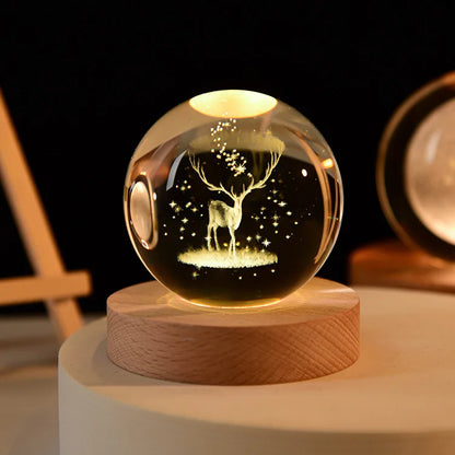 Solar System LED Night Light – Crystal Ball for Kids' Room