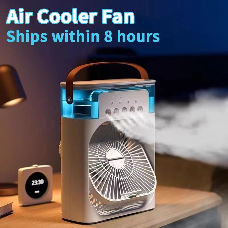 New 3 In 1 Fan AIr Conditioner Household Mini Air Cooler LED Night Light Portable Humidifier Air Adjustment Fan Office Home Fan - Happy Bambino