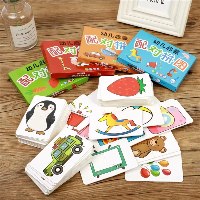 Baby Puzzle Montessori Educational Toys Wood 3D Puzzle Games Iron Box children Puzzles Jigsaw Wooden Puzzles For Kids 2 3 4 Year - Happy Bambino