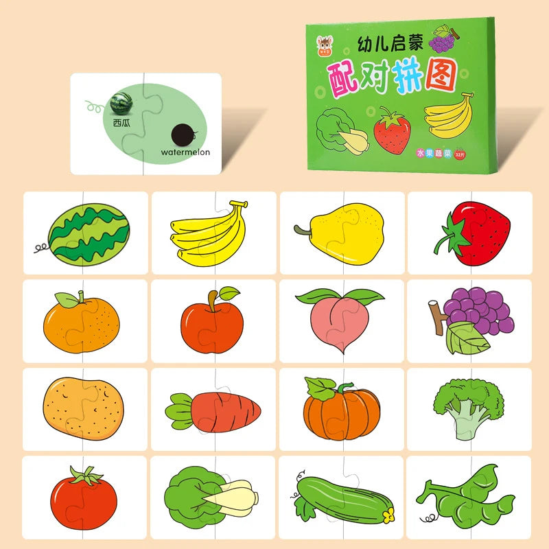 Baby Puzzle Montessori Educational Toys Wood 3D Puzzle Games Iron Box children Puzzles Jigsaw Wooden Puzzles For Kids 2 3 4 Year - Happy Bambino