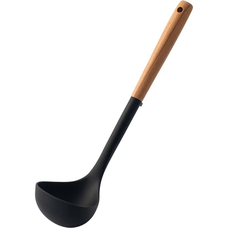 NEW Silicone Spatula Non Stick Pan Wooden Handle Silicone Vegetable Heat-resistant Silicone Cooking Spatula Spoon Kitchen tool - Happy Bambino
