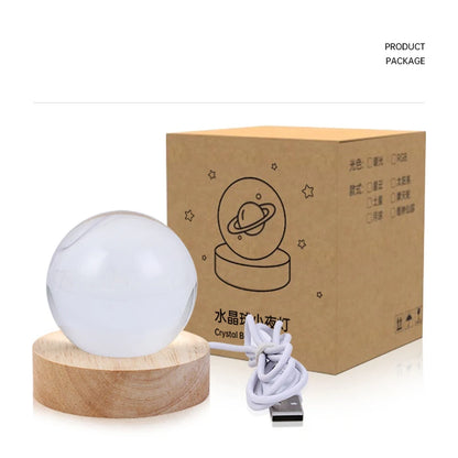 Solar System LED Night Light – Crystal Ball for Kids' Room