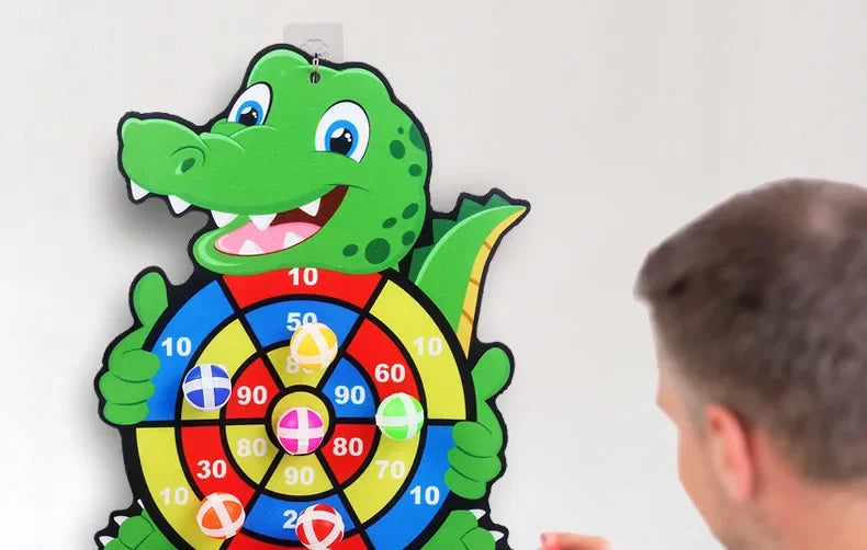 Educational Games Dart Board Baby Toy Stickey Ball Dart Indoor Sports Child Montessori Games for Children 3 to 7 Years - Happy Bambino