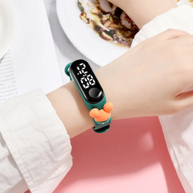 Fashion Mickey Children Watches For Girls Electronic Bracelet Sports Touch LED Spiderman Doll Kids Watch Women Waterproof Clock - Happy Bambino
